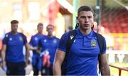 9 July 2025; Ethan McGee of Linfield before the UEFA Champions League First Qualifying Round first leg match between Shelbourne and Linfield at Tolka Park in Dublin. Photo by Ben McShane/Sportsfile