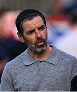 9 July 2025; Derry City manager Tiernan Lynch in attendance during the UEFA Champions League First Qualifying Round first leg match between Shelbourne and Linfield at Tolka Park in Dublin. Photo by Ben McShane/Sportsfile