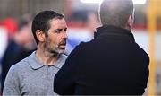 9 July 2025; Derry City manager Tiernan Lynch in attendance during the UEFA Champions League First Qualifying Round first leg match between Shelbourne and Linfield at Tolka Park in Dublin. Photo by Ben McShane/Sportsfile