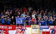9 July 2025; Linfield supporters before the UEFA Champions League First Qualifying Round first leg match between Shelbourne and Linfield at Tolka Park in Dublin. Photo by Ben McShane/Sportsfile