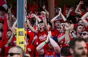 9 July 2025; Shelbourne supporters before the UEFA Champions League First Qualifying Round first leg match between Shelbourne and Linfield at Tolka Park in Dublin. Photo by Ben McShane/Sportsfile