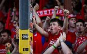 9 July 2025; Shelbourne supporters before the UEFA Champions League First Qualifying Round first leg match between Shelbourne and Linfield at Tolka Park in Dublin. Photo by Ben McShane/Sportsfile