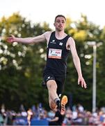 9 July 2025; Alessandro Schenni of Great Britain competes in the AON Hewitt Men's Long Jump during the Cork City Sports meet at MTU Arena in Cork. Photo by Sam Barnes/Sportsfile