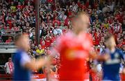 9 July 2025; Shelbourne supporters during the UEFA Champions League First Qualifying Round first leg match between Shelbourne and Linfield at Tolka Park in Dublin. Photo by Seb Daly/Sportsfile