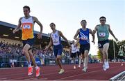 9 July 2025; Cathal Doyle of Ireland, left, competes in the Cork BHAA Men's 800m during the Cork City Sports meet at MTU Arena in Cork. Photo by Sam Barnes/Sportsfile