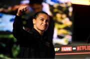9 July 2025; Katie Taylor during a press conference, held at The Theater at Madison Square Garden in New York, USA, ahead of her undisputed super lightweight championship fight with Amanda Serrano on July 11th at Madison Square Garden in New York. Photo by Stephen McCarthy/Sportsfile