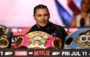 9 July 2025; Katie Taylor during a press conference, held at The Theater at Madison Square Garden in New York, USA, ahead of her undisputed super lightweight championship fight with Amanda Serrano on July 11th at Madison Square Garden in New York. Photo by Stephen McCarthy/Sportsfile