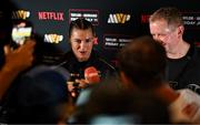 9 July 2025; Katie Taylor during a press conference, held at The Theater at Madison Square Garden in New York, USA, ahead of her undisputed super lightweight championship fight with Amanda Serrano on July 11th at Madison Square Garden in New York. Photo by Stephen McCarthy/Sportsfile