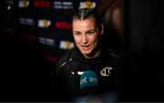 9 July 2025; Katie Taylor during a press conference, held at The Theater at Madison Square Garden in New York, USA, ahead of her undisputed super lightweight championship fight with Amanda Serrano on July 11th at Madison Square Garden in New York. Photo by Stephen McCarthy/Sportsfile