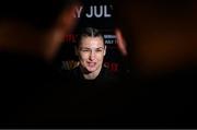 9 July 2025; Katie Taylor during a press conference, held at The Theater at Madison Square Garden in New York, USA, ahead of her undisputed super lightweight championship fight with Amanda Serrano on July 11th at Madison Square Garden in New York. Photo by Stephen McCarthy/Sportsfile