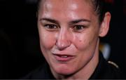 9 July 2025; Katie Taylor during a press conference, held at The Theater at Madison Square Garden in New York, USA, ahead of her undisputed super lightweight championship fight with Amanda Serrano on July 11th at Madison Square Garden in New York. Photo by Stephen McCarthy/Sportsfile