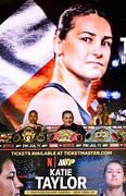 9 July 2025; Katie Taylor during a press conference, held at The Theater at Madison Square Garden in New York, USA, ahead of her undisputed super lightweight championship fight with Amanda Serrano on July 11th at Madison Square Garden in New York. Photo by Stephen McCarthy/Sportsfile