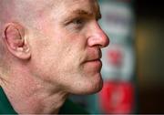 10 July 2025; Interim head coach Paul O'Connell speaks to the press during an Ireland rugby media conference at the Hyatt Regency Hotel in Lisbon, Portugal. Photo by David Fitzgerald/Sportsfile