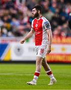23 June 2025; Aidan Keena of St Patrick's Athletic during the SSE Airtricity Men's Premier Division match between St Patrick's Athletic and Derry City at Richmond Park in Dublin. Photo by Ben McShane/Sportsfile