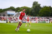 23 June 2025; Zach Elbouzedi of St Patrick's Athletic during the SSE Airtricity Men's Premier Division match between St Patrick's Athletic and Derry City at Richmond Park in Dublin. Photo by Ben McShane/Sportsfile