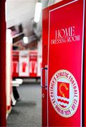 10 July 2025; A general view inside the St Patrick's Athletic dressing room before before the UEFA Conference League First Qualifying Round first leg match between St Patrick's Athletic and FC Hegelmann at Richmond Park in Dublin. Photo by Ben McShane/Sportsfile