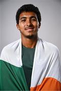 10 July 2025; Tennis player Ammar Elamin, from Mullingar in Westmeath, representing Technological University Dublin and Ireland, poses for a portrait during the Team Ireland 2025 World University Games Announcement at Technological University Dublin, Grangegorman in Dublin. Photo by Shauna Clinton/Sportsfile