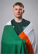10 July 2025; Table tennis player Cillian Kirby, from Trim in Meath, representing University of Galway and Ireland, poses for a portait during the Team Ireland 2025 World University Games Announcement at Technological University Dublin, Grangegorman in Dublin. Photo by Shauna Clinton/Sportsfile