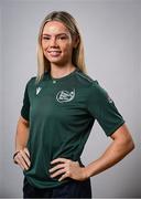 10 July 2025; Athlete Lauren Roy, from Ballymena in Antrim, representing Tarleton State University and Ireland, poses for a portait during the Team Ireland 2025 World University Games Announcement at Technological University Dublin, Grangegorman in Dublin. Photo by Shauna Clinton/Sportsfile