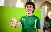 10 July 2025; Athlete Oisín Lane, from Ballymore in Westmeath, representing University of Limerick and Ireland, during the Team Ireland 2025 World University Games Announcement at Technological University Dublin, Grangegorman in Dublin. Photo by Seb Daly/Sportsfile