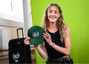 10 July 2025; Athlete Laura Nicholson, from Ballinascarthy in Cork, representing University of Toldeo and Ireland, during the Team Ireland 2025 World University Games Announcement at Technological University Dublin, Grangegorman in Dublin. Photo by Seb Daly/Sportsfile