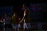 10 July 2025; Joe Redmond of St Patrick's Athletic before the UEFA Conference League First Qualifying Round first leg match between St Patrick's Athletic and FC Hegelmann at Richmond Park in Dublin. Photo by Ben McShane/Sportsfile