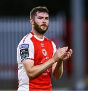 10 July 2025; Aidan Keena of St Patrick's Athletic after the UEFA Conference League First Qualifying Round first leg match between St Patrick's Athletic and FC Hegelmann at Richmond Park in Dublin. Photo by Ben McShane/Sportsfile
