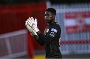 10 July 2025; St Patrick's Athletic goalkeeper Joseph Anang after the UEFA Conference League First Qualifying Round first leg match between St Patrick's Athletic and FC Hegelmann at Richmond Park in Dublin. Photo by Ben McShane/Sportsfile