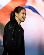 10 July 2025; Katie Taylor during weigh-ins, held at The Theater at Madison Square Garden in New York, USA, ahead of her undisputed super lightweight championship fight with Amanda Serrano on July 11th at Madison Square Garden in New York. Photo by Stephen McCarthy/Sportsfile