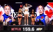 10 July 2025; Tamm Thibeault during weigh-ins, held at The Theater at Madison Square Garden in New York, USA, ahead of her middleweight bout with Mary Casamassa on July 11th at Madison Square Garden in New York. Photo by Stephen McCarthy/Sportsfile
