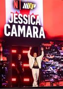 10 July 2025; Jessica Camara during weigh-ins, held at The Theater at Madison Square Garden in New York, USA, ahead of her WBC interim super lightweight championship fight with Chantelle Cameron on July 11th at Madison Square Garden in New York. Photo by Stephen McCarthy/Sportsfile