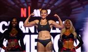 10 July 2025; Chantelle Cameron during weigh-ins, held at The Theater at Madison Square Garden in New York, USA, ahead of her WBC interim super lightweight championship fight with Jessica Camara on July 11th at Madison Square Garden in New York. Photo by Stephen McCarthy/Sportsfile