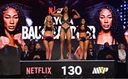 10 July 2025; Alycia Baumgarder during weigh-ins, held at The Theater at Madison Square Garden in New York, USA, ahead of her undisputed super featherweight championship fight with Jennifer Miranda on July 11th at Madison Square Garden in New York. Photo by Stephen McCarthy/Sportsfile