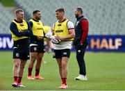 11 July 2025; Finn Russell, left, and Owen Farrell during a British & Irish Lions captain's run at Adelaide Oval in Adelaide, Australia. Photo by Brendan Moran/Sportsfile