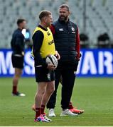11 July 2025; Head coach Andy Farrell, right, and Finn Russell during a British & Irish Lions captain's run at Adelaide Oval in Adelaide, Australia. Photo by Brendan Moran/Sportsfile