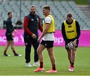 11 July 2025; Head coach Andy Farrell, left, and Owen Farrell during a British & Irish Lions captain's run at Adelaide Oval in Adelaide, Australia. Photo by Brendan Moran/Sportsfile
