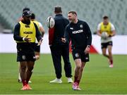 11 July 2025; Bundee Aki, left, and Finn Russell during a British & Irish Lions captain's run at Adelaide Oval in Adelaide, Australia. Photo by Brendan Moran/Sportsfile