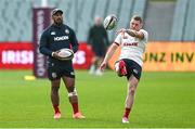 11 July 2025; Finn Russell, right, and Bundee Aki during a British & Irish Lions captain's run at Adelaide Oval in Adelaide, Australia. Photo by Brendan Moran/Sportsfile