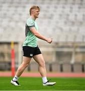 11 July 2025; Tommy O’Brien during an Ireland rugby captain's run at Estádio Nacional do Jamor in Lisbon, Portugal. Photo by David Fitzgerald/Sportsfile