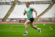 11 July 2025; Tommy O’Brien during an Ireland rugby captain's run at Estádio Nacional do Jamor in Lisbon, Portugal. Photo by David Fitzgerald/Sportsfile