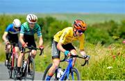 11 July 2025; Jack Ray of Hot Tubes leads the race during Stage 4 of 2025 Junior Tour of Ireland from Ennis to Kilfenora. Photo by Stephen McMahon/Sportsfile