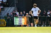 11 July 2025; Supporters during the GAA Football All-Ireland Junior Championship semi-final match between New York and Warwickshire at the GAA National Centre of Excellence in Abbotstown, Dublin. Photo by Piaras Ó Mídheach/Sportsfile