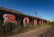 11 July 2025; A general view of a mural before the SSE Airtricity Men's Premier Division match between Bohemians and Galway United at Dalymount Park in Dublin. Photo by Thomas Flinkow/Sportsfile