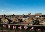 11 July 2025; A general view of a mural before the SSE Airtricity Men's Premier Division match between Bohemians and Galway United at Dalymount Park in Dublin. Photo by Thomas Flinkow/Sportsfile