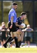 11 July 2025; Ian Kavanagh of New York gets past referee Diarmuid Boylan during the GAA Football All-Ireland Junior Championship semi-final match between New York and Warwickshire at the GAA National Centre of Excellence in Abbotstown, Dublin. Photo by Piaras Ó Mídheach/Sportsfile