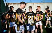 11 July 2025; Walter Walsh of Kilkenny warming up with team-mates on the hurling wall astro turf pitch before the GAA Football All-Ireland Junior Championship semi-final match between London and Kilkenny at the GAA National Centre of Excellence in Abbotstown, Dublin. Photo by Piaras Ó Mídheach/Sportsfile