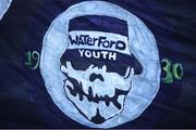 11 July 2025; A Waterford banner is seen before the SSE Airtricity Men's Premier Division match between Waterford and Cork City at the Regional Sports Centre in Waterford. Photo by Michael P Ryan/Sportsfile