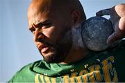 11 July 2025; Eric Favors of Ireland competes in the men's shotput during the 2025 Morton Games at Morton Stadium in Santry, Dublin. Photo by Ramsey Cardy/Sportsfile