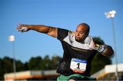 11 July 2025; Eric Favors of Ireland competes in the men's shotput during the 2025 Morton Games at Morton Stadium in Santry, Dublin. Photo by Ramsey Cardy/Sportsfile