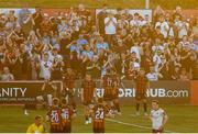 11 July 2025; Douglas James Taylor of Bohemians, back left, celebrates after scoring his side's first goal during the SSE Airtricity Men's Premier Division match between Bohemians and Galway United at Dalymount Park in Dublin. Photo by Thomas Flinkow/Sportsfile